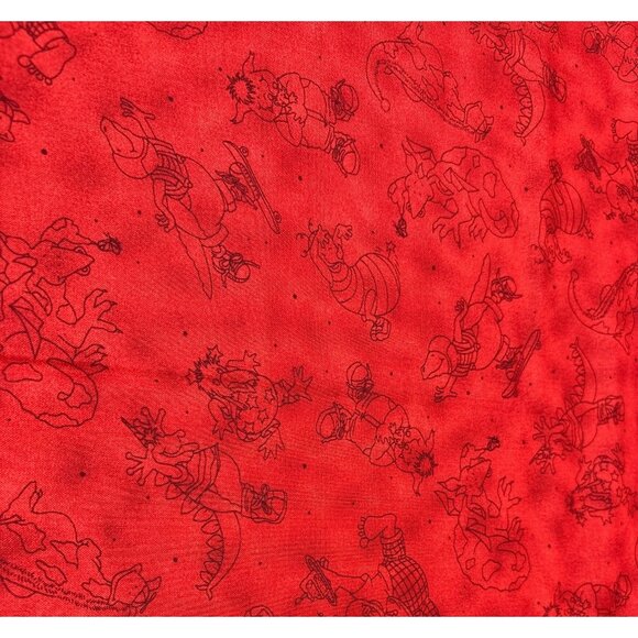 Lil Monsters Red Fabric by Barbara Tourtillotte for Clothworks 28"x44" Cartoon D - Picture 1 of 7
